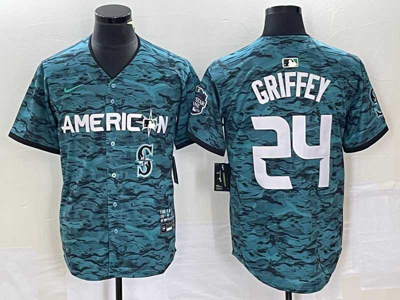 Mens Seattle Mariners #24 Ken Griffey Teal 2023 All Star Cool Base Stitched Jersey